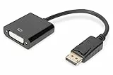DIGITUS DisplayPort Grafik Adapter, DP zu DVI-I (24+5), Full HD 60Hz, 1920x1080 Pixel, Schwarz