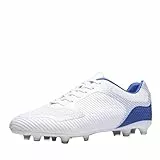 DREAM PAIRS Herren Fußballschuhe Professionelle Athletics Trainingsschuhe Schuhe Fussballschuhe Outdoor Sport Football,Size 39,Weiss/Königlich,SUPERFLIGHT-2
