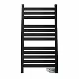 Cecotec Elektrischer Badheizkörper ReadyWarm 9090 Twin Towel Black. 500 W, LED-Anzeige, 2 h Timer, Schutzart IP24, doppeltes Sicherheitssystem, Elegantes Design und Montageset, Schwarz