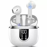 Bluetooth Kopfhörer, Kopfhörer Kabellos Bluetooth 5.4, Hi-Fi Sound in-Ear-Kopfhörer mit ENC Noise Cancelling, 45 Std Spielzeit, LED Anzeige, IP7 Wasserdicht Ohrhörer für Arbeit und Studium, Weiß