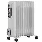 Tronitechnik® Elektroheizung Ölradiator Öl-Heizung Radiator 3 Heizstufen 11 Rippen Elektrischer Heizkörper Energiesparend Thermostat Überhitzungsschutz Heizgerät