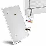 Juskys Fliegengitter für Fenster mit Alu Rahmen 110 x 130 cm - Montage ohne Bohren - zum Einhängen - Insektenschutz Mückenschutz Fliegenschutzgitter - weiß