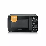 SEVERIN Mikrowelle Solo, zum Auftauen und Erhitzen, Mikrowellengerät mit Drehteller und 6 Leistungsstufen, DESIGN - Schwarz komplett, 700 W, 19L Füllvolumen, MW 9180