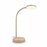 BRILONER - LED Schreibtischlampe mit Touch, dimmbar in Stufen, schwenkbar, Tischlampe, Lampe, Nachttischlampe, Tischleuchte, Home Office, Bürolampe, Leselicht, 32,5x13x40 cm, Beige