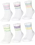 Occulto Damen Retro Tennissocken 80% Baumwolle 6er Pack (Modell: Steffi) 80s 39-42