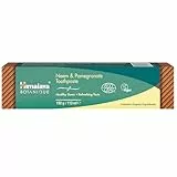 Himalaya Neem and Pomegranate Organic Toothpaste | Fights germs, strengthens gums | Whitens teeth | Natural, No Fluoride, No SLS, No Gluten, No Saccharin - 150g