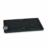 Severin Doppel-Induktionskochplatte 2 Platten, kratzfeste Glaskeramik-Kochfelder, matt, 10 Leistungsstufen, Touch-Display, Timerfunktion, automatische Abschaltung, 3.400W, schwarz, Glas, DK 1033