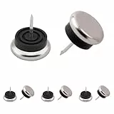 Metafranc Möbelgleiter Ø 20 mm - Metall - Mit Nagel & Puffer - 8 Stück - Für EIN leichtes Verschieben Ihrer Möbel/Möbelgleiter-Set für unempfindliche Böden/Stuhlgleiter/Bodengleiter / 644546
