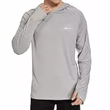 HUAKANG Herren Kapuzenpullover Shirt Langarm Rashguard Sonnenschutz UPF50+ UV Schutz Shirt Pullover Langarm Hoodie für Angeln Rash Guard Surfen 0610-1-Grey-M