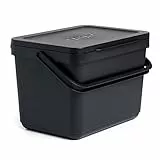 TATAY Biomülleimer Küche 6L | Organischer Abfalleimer Smart ohne Halterung | Kompaktes und Funktionales Design | Aus 100 % Recyceltem Material | 26,5x20,5x18,5 cm, Schwarz