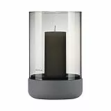 blomus | Windlicht | Calma | Beton/Smoke Glas Steel Gray | M | 12x12x20cm Indoor |