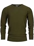 Indicode Herren Loakim Klassischer Strickpullover mit Rundhalsausschnitt | Pullover Herrenpullover Pulli meliert für Männer Army, L