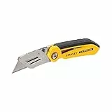 Stanley FatMax Klappmesser FMHT0-10827 (mit feststehender Klinge, langlebiger Metallkorpus, leichtzugängliches Klingenmagazin, mit Gürtelclip, inkl. je 1x Trapezklinge)