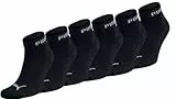 PUMA Unisex Sportsocken Quarter 6er Pack – Statement Edition Größe 35-38, Black