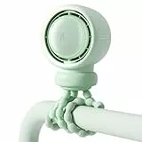 JISULIFE Kinderwagen Ventilator Tragbar, Kleiner Batteriebetriebener Ventilator mit 5 Geschwindigkeiten, Luftreinigungs- und Luftverbesserungstechnologie, Flügellos, Lebensmittelecht – Grün