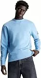 Calvin Klein Jeans Herren Sweatshirt Badge Crew Neck ohne Kapuze, Blau (Dusk Blue), XXS