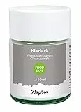 Rayher 35031000 Klarlack food-safe, Dose 50 ml, seidenmatt, transparent, für saugende Untergründe, lebensmittelecht, Speichel- und Schweißecht gemäß DIN 53 160-1/2, Schutzlack, Holzlack
