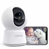 LAXIHUB 2K/3MP UHD Haustier-Hundekamera, Babyphone mit Telefon-App, 2.4G WLAN Schwenken/Neigen Innen Überwachungskamera, Nachtsicht, 2-Wege-Audio, Bewegungsgeräuscherkennung, Kompatibel mit Alexa