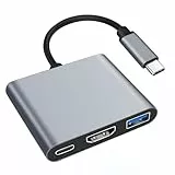3 in 1 USB C Multiport Adapter mit 4K HDMI Displayport 5Gbps USB 3.0 Datenport USB C Schnellladung Anschluss USBC Digital Multiport HUB für iPhone 16 MacBook iPad Samsung Huawei TV Monitore Laptops