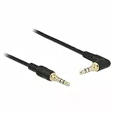 DeLock Klinkenkabel 3,5 mm 3 Pin Stecker  Stecker gewinkelt 0,5 m schwarz (85564)