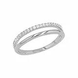 s.Oliver Ring 925 Sterling Silber Damen Ringe, mit Zirkonia synth., Silber, Kommt in Schmuck Geschenk Box
