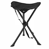 Alomejor Outdoor Stativhocker 200 Kg Tragender 3 Bein Stativstuhl Tragbarer Faltbarer Stuhl Zum Angeln Camping Picknicks(Schwarz)