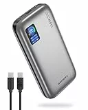 AsperX Power Bank 24000mAh, 100W Schnelllade Powerbank USB C- Laptop Externe Handyakkus mit LED Anzeige für Phone 16 15 14 Pro, MacBook, iPad, Samsung S24, Tablet und Steam Deck (Silber)