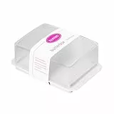 homeXpert Butterdose, Butterbox aus Kunststoff für 250g Butter - mit transparentem Deckel in Weiß, Butterbehälter zum servieren, Spülmaschinenfest, passend für Kühlschranktüre