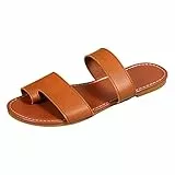 Rundkopf Set Toe Casual Flat Bottom Beach Anti Slip Large Size Sandalen Hausschuhe Damenschuhe Sommerschuhe 40 (Brown, 37)