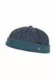 MADSea Unisex Dockercap Cap Denim Washed ohne Schirm Rollmütze als Segelmütze im Vintage-Stil für den Alltag, Farbe:Jeansblau
