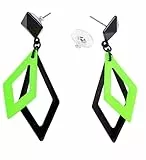 Widmann - Rhombus Ohrringe, Ohrstecker, Modeschmuck, Disco, 80er, Kost?m, Karneval, Mottoparty