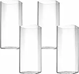 HENGBIRD Klare Trinkgläser 4 Stück 400ml Wassergläser Longdrinkgläser Set, Dünne Quadratische, Elegante Bargläser für Wasser Saft Bier Getränke Sowie Cocktails Mojito und Mixgetränke (Dünne Quadrat)