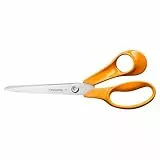 Fiskars Classic Universal-Küchenschere, Rechtshändig, Gesamtlänge: 21 cm, Verbesserte Torx-Schraube und ergonomischerer Griff, Nachhaltige Verpackung, Qualitätsstahl/Kunststoff, Orange, 1075031