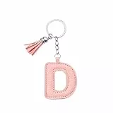 ARFUKA Schlüsselanhänger Buchstabe Kunstleder Alphabet D Auto Schlüsselring Schmuckgeschenk für Damen & Herren, Handtasche-Accessoire