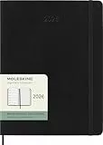 Moleskine Wochenplaner, Wochenagenda 2026 12 Monate mit Platz für Notizen, mit weichem Einband und Gummibandverschluss, Format XL 19x25, Farbe Schwarz