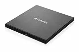 Verbatim Externer Slimline Bluray Writer mit USB-C Anschluss, externer DVD und Bluray Brenner, Bluray Player & DVD Drive für Notebooks und Computer ohne Laufwerk