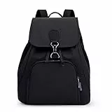 JIANLINST Rucksack Damen Elegant Damenrucksack Anti Diebstahl Cityrucksack Tagesrucksack Modern Schulrucksack Daypack für Reisen Freizeit Arbeit Schule Schwarz 28 x 14 x 30 cm