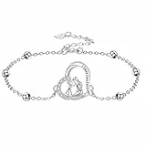 Yinsen Mutter Tochter Armband Silber 925 Damen, Herz Schmuck Geburtstag Geschenke für Frauen Tochter