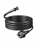 DEWENWILS Heizkabel 230V mit Thermostat, 6M Heizband Frostschutz, Wärmekabel 15W/M, Heizdraht IP67 Wasserdicht, Rohrbegleitheizung Wasserleitung, Stromsparend, Automatisch An- Ausschalten