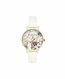 Olivia Burton Analog Quarzuhr für Damen mit Weisses Lederarmband - OB16CS15