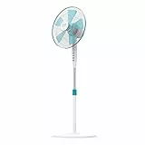 Cecotec EnergySilence 510 Standventilator. 40 W, 5 Flügel mit 40 cm Durchmesser, oszillierend, 3 Geschwindigkeiten, einstellbare Höhe 115-135 cm, Kupfermotor, schwarzes Design (Weiß | 110-130 cm)