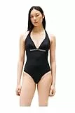 Tommy Hilfiger Damen Badeanzug Halter One Piece Neckholder, Schwarz (Black), M