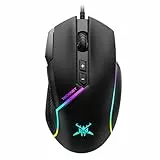 TECKNET Kabelgebundene Gaming Maus, Treibereinstellung 6 Stufen (12800-1200) DPI Mouse mit optischem Sensor, 13 RGB-Lichter, 8 Programmierbare Tasten, Mäuse Mit Feuertaste, Gaming Mouse Für PC/Laptop