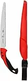 FELCO 611 Zug-Säge mit gerader Klinge 330 mm, ergonomischer Griff, 100 mm Schnittdurchmesser, für Links- und Rechtshänder, mit Gürteltasche