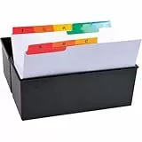 Exacompta 13998E Trennblätter aus plastifizierter Karton 25 teilig DIN A5 quer 16 x 21 cm A-Z weiß mit bunten Taben Register Register Trennlaschen Trennblätter