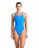 ARENA Solid Swim Tech Team Badeanzug für Damen, Schnelltrocknender Damenbadeanzug, Sportlicher Schwimmanzug aus MaxLife Eco Gewebe, Chlorresistent, UV-Schutz, Vorderstoff Gefüttert
