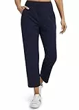 Libin Jogginghose Damen Golfhosen 7/8 Stretch Trainingshose Sporthose Freizeithose Sommer Leichte Anzughose Business Laufhose Golf Sport Hose für Fitness Sweathose mit Taschen 27' Marine, L