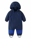 JiAmy Baby Softshell Leicht Overall Herbst Frühling Schneeanzug Junge Mädchen, Baby Bekleidung Strampler Wasserdicht Atmungsaktiv Winddicht Bekleidungssets Marineblau 18-24 Monate