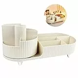 Chiluxendo Schminktisch Kosmetik Make Up Organizer, Makeup Skincare Organizers, 360° Drehbar Multifunktionale Pinsel Organizer, Schmink Cosmetic Aufbewahrung, Kosmetikorganiser für Schlafzimmer, Bad