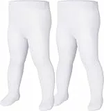 Playshoes Unisex Kinder Thermo-strumpfhose Warme Strumpfhose, Weiß Doppelpack, 122-128 EU